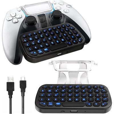 PS5 Controller Keyboard with Backlight Playstation5 Dual Sense Chatpad Wireless Bluetooth Mini Keyboard Controller Accessories