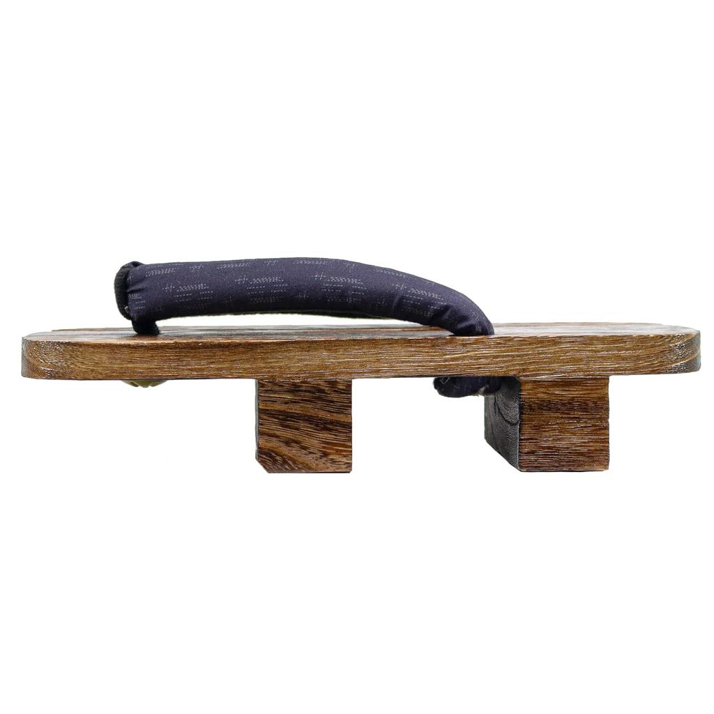 Geta with Two Patterned Paulownia for Men Brown [KYOETSU] (Japanese Clogs) Teeth, Straps, Base, (27.0cm, 3)