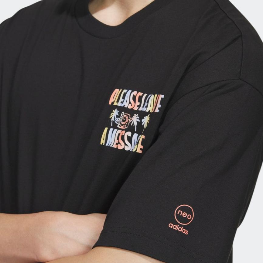 Adidas Unisex topy Neo Vibe Collective Tee Black IA6746
