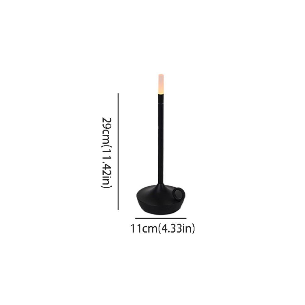 USB Charging Candlelight Table Lamp Metal Construction Touch Control LED Candle Lamp Simple Design LED Light Source