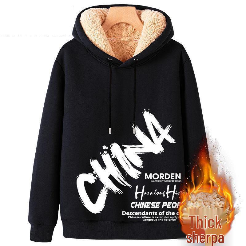 Men's Lambskin Fleece Hooded Jacket - Casual Winter Hoodie