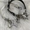 Punk Five-pointed Chokers Necklace Trendy Rivet Metal Star Chains for Women Retro Rock Hip Hop Charm Gothic Party Jewelry Gift