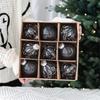 9 Stück/Set Weihnachts-Hängekugel Christbaumkugel für Weihnachtsbaumdekoration Feiertags-Hochzeits-Party-Dekor 2024 Neujahrsgeschenk