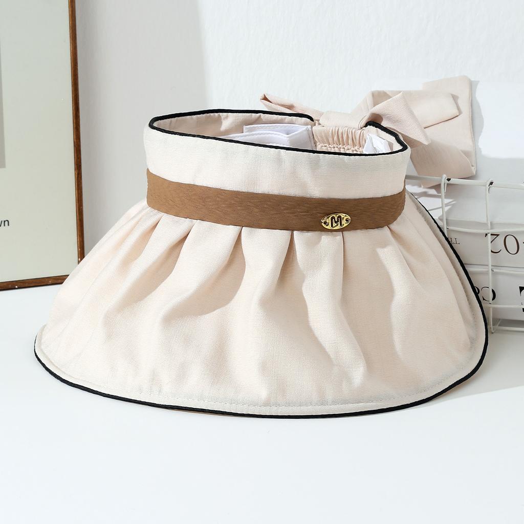 Big Brim Empty Top Hat Summer Outdoor Travel Sun Protection Hat Women's UV Protection Sun Hat Beach Sunshade Cotton and Linen Hat