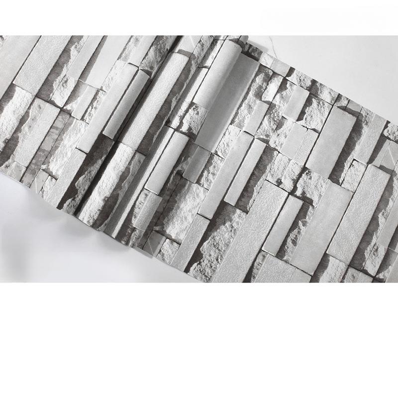 Slate Stone Brick Effect Washable Vinyl PVC Wall Paper Living Room Background Wallcovering Wallpaper Decor Papel De Parede