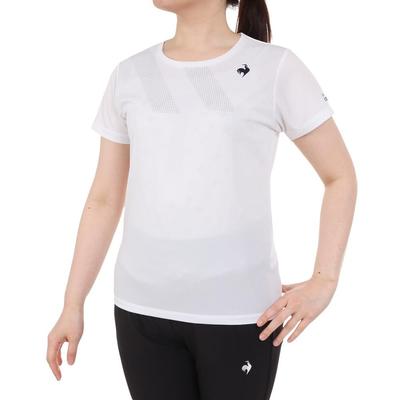Coq Short Sleeve Game Tennis Practice Sweat Quick UV Protection WH O [Le Sportif] Shirt, Team, Match, Absorbent, Drying, (UPF), Women's