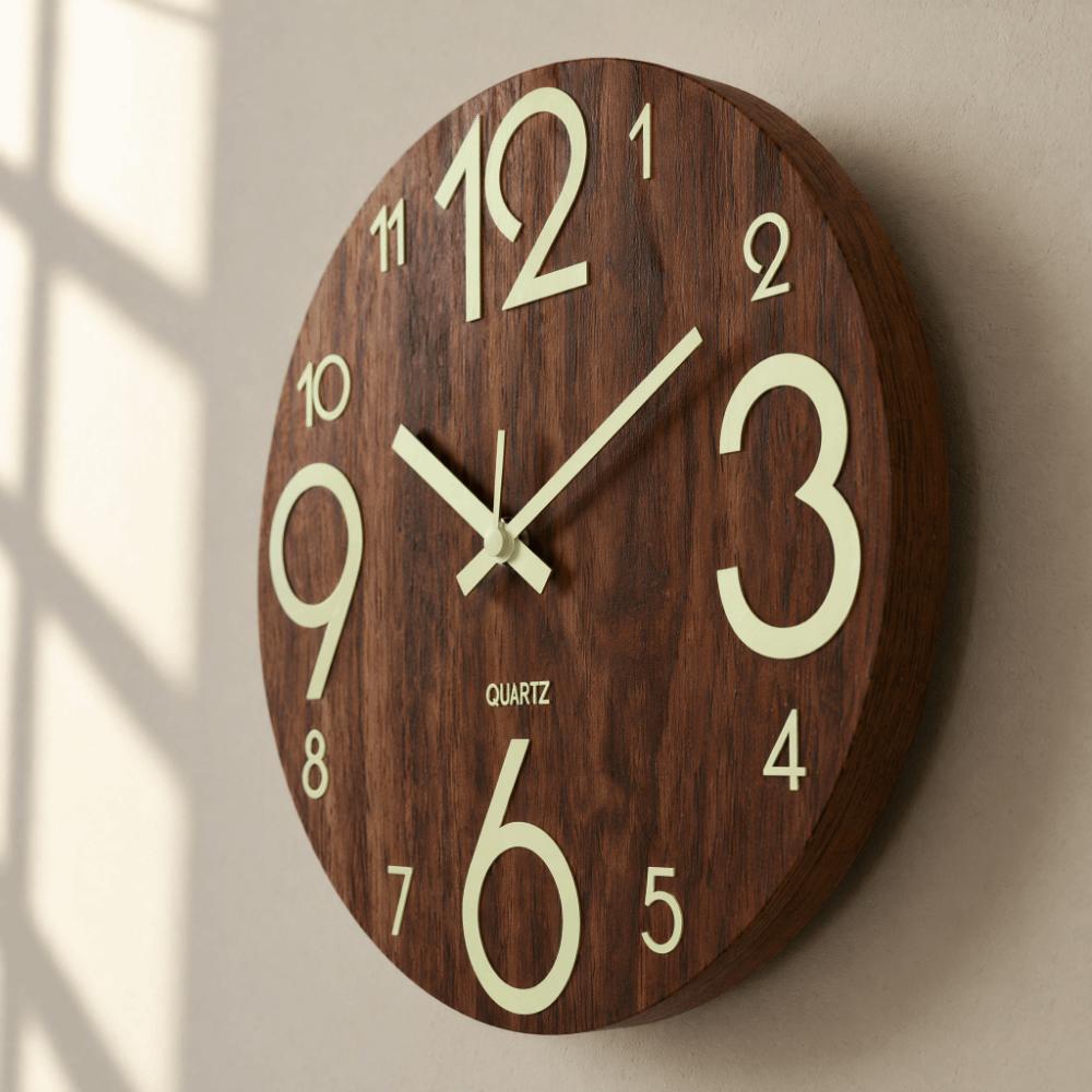Silent Luminous Wall Clock 8 Inch Quartz Wall Clock Minimalist 3D Wall Clock Office