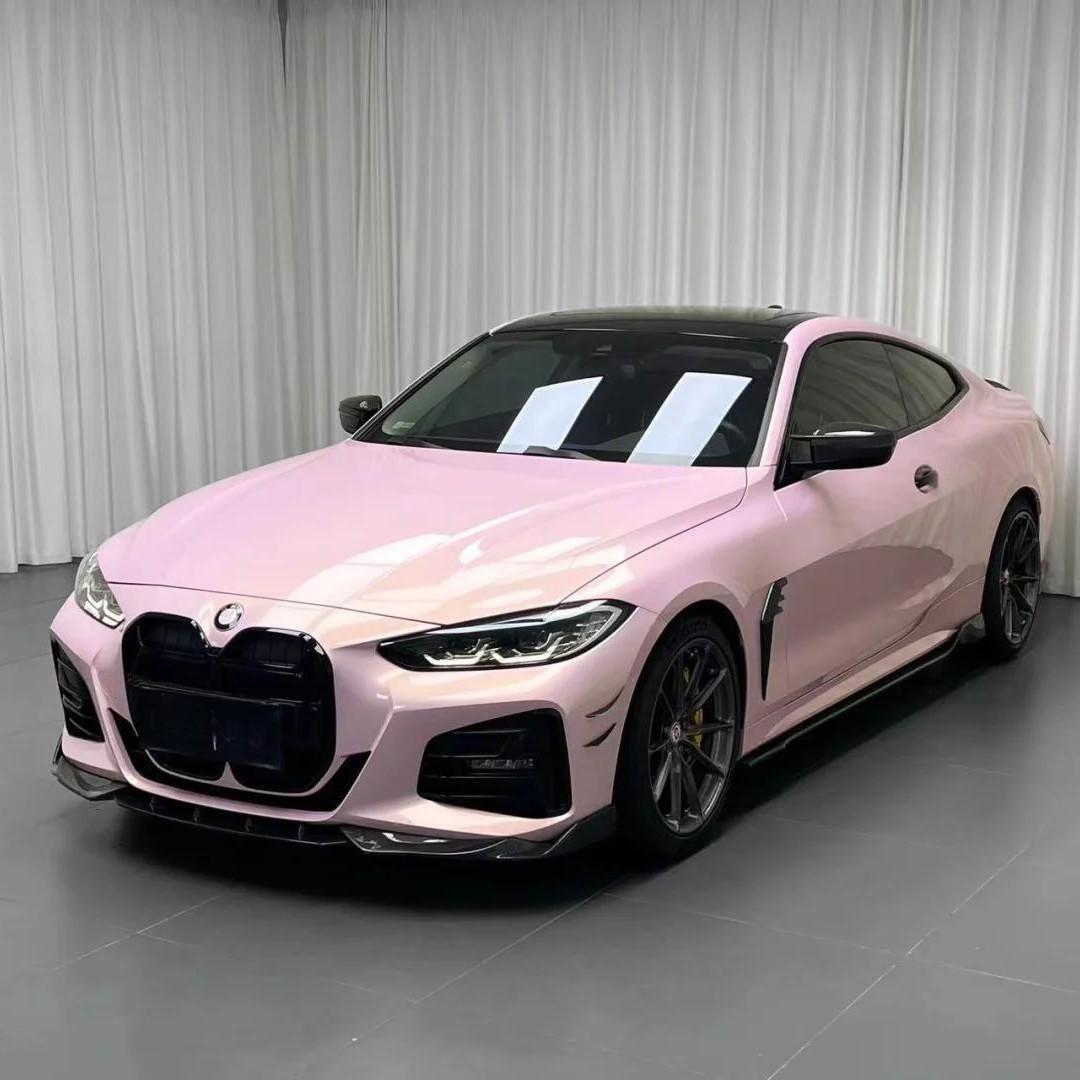 High Gloss PET Metal Champagne Pink Car Body Protection Film