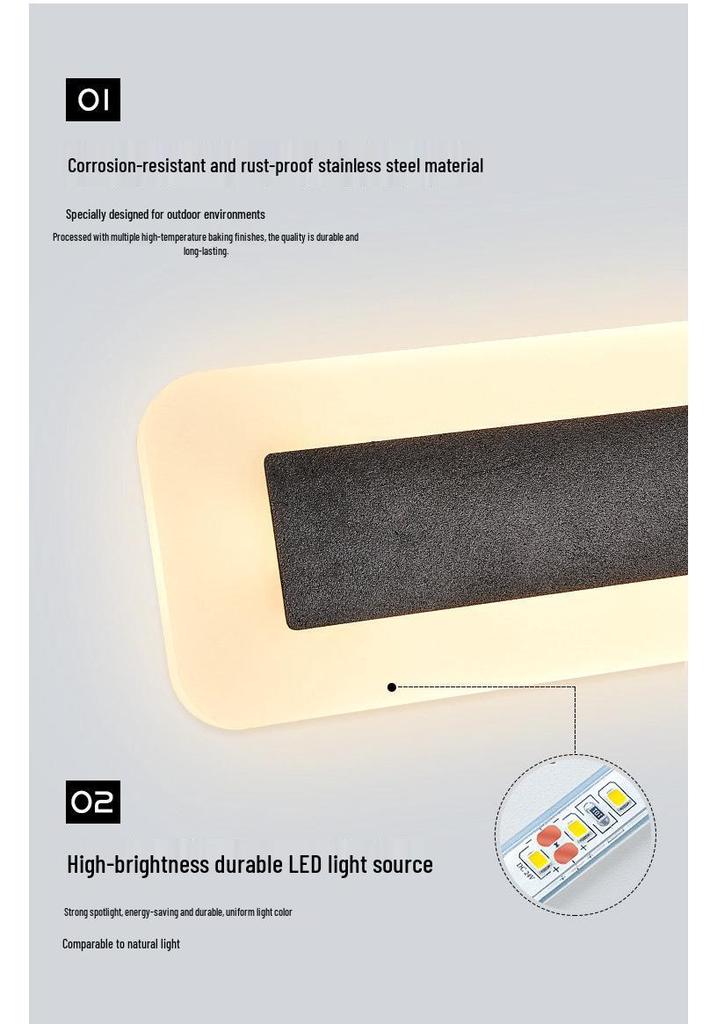 Modern Minimalist Outdoor Waterproof Linear LED Wall Lamp for Villa, Courtyard, Hotel, or Corridor