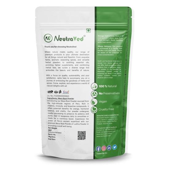 NeutraVed 100% Natural Maca Root Powder -50g In Zipper Standup Pouch