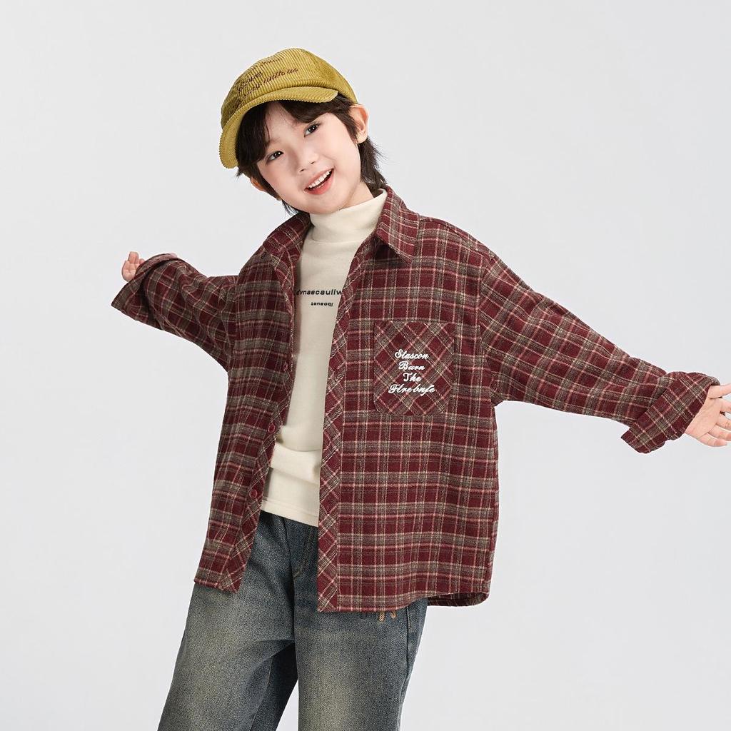 Märchen Jungen Winter Flanellhemd 2025 - Dicke, warme Oberbekleidung für große Kinder