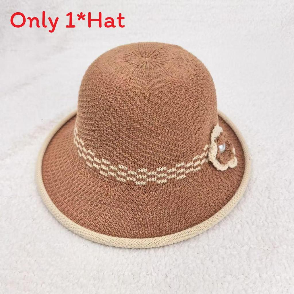 Sun Protection Hat For Women With Embroidered Flower Pattern Outdoor Summer Foldable Breathable Polyester
