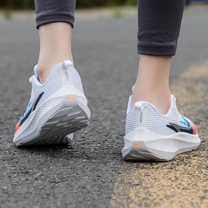 Nike Air Zoom Pegasus 40 Slip Resistant, Abrasion Resistant, Breathable Low Top Kids' Running Shoes White Gray Orange Sneakers FB8866-100