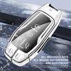 Car Metal Leather Remote Key Case Cover Ford Fusion Mondeo Mustang F-150 Explorer Edge 2015-2018 Car Key Protection Accessories
