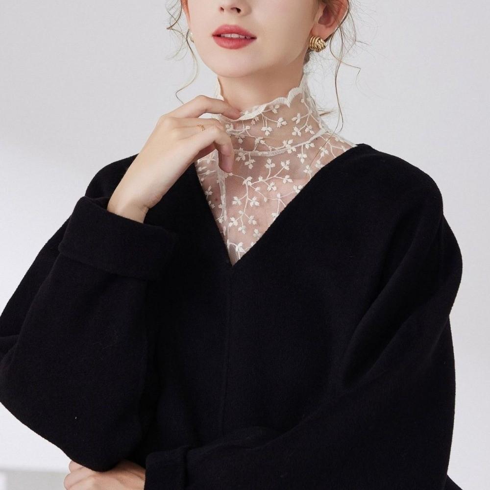 Transparent Lace Fake False Collar Elegant Detachable High Collar False Blouse  Clothes Accessories