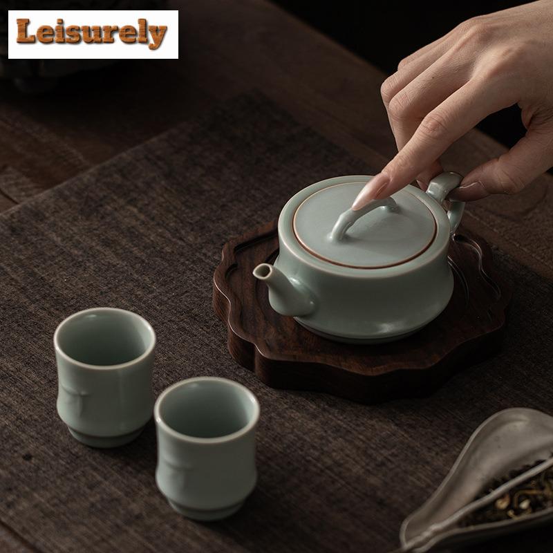 Azure Ru Kiln Tea Set Complete Set Luxury Set Of Cups Gaiwan Tea Ceremony Set Tea Maker Teapot And Tea Cup Set Tableware Gift