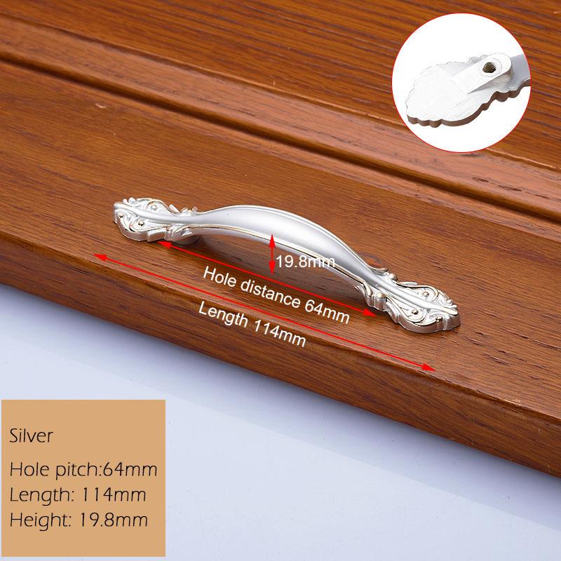 KAK European Zinc Alloy Cabinet Handles Wadrobe Door Pulls Drawer Knobs Kitchen Cupboard Handles Furniture Handle Hardware