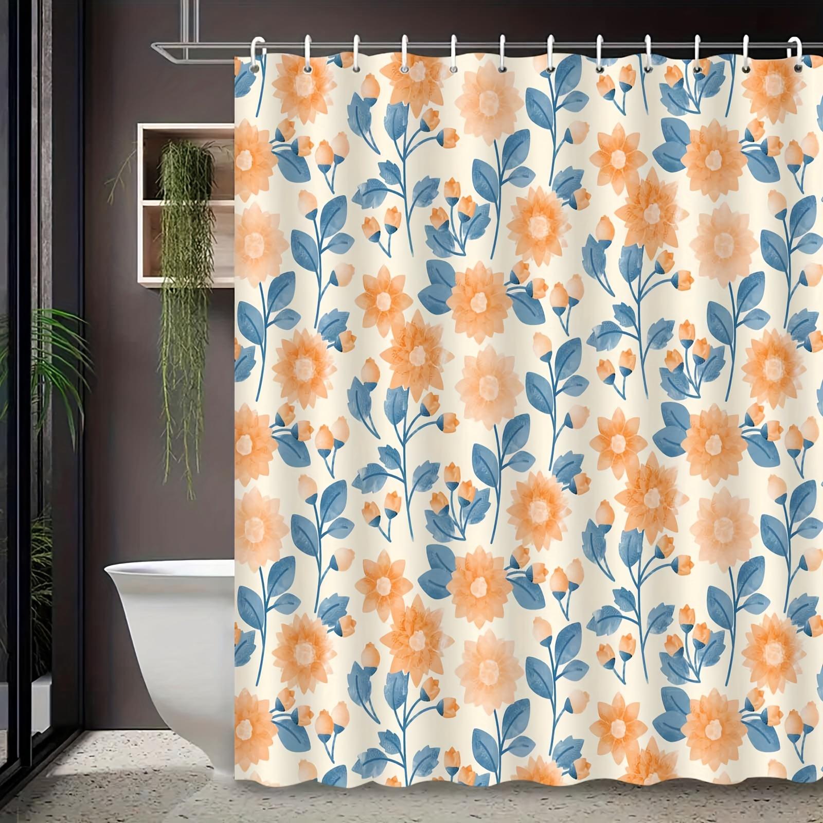 

1Pc Watercolor Floral Pattern Shower Curtain, Polyester Fabric, Machine Washable, Suitable For Bathroom Decoration W60H190(CM)-1 Pcs