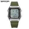 Sanda 6307 Quadratische Analoge Wasserdichte Leuchtende Countdown-Uhr