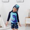 Boys' Long Sleeve Split Cartoon Dinosaur Swimsuit Set