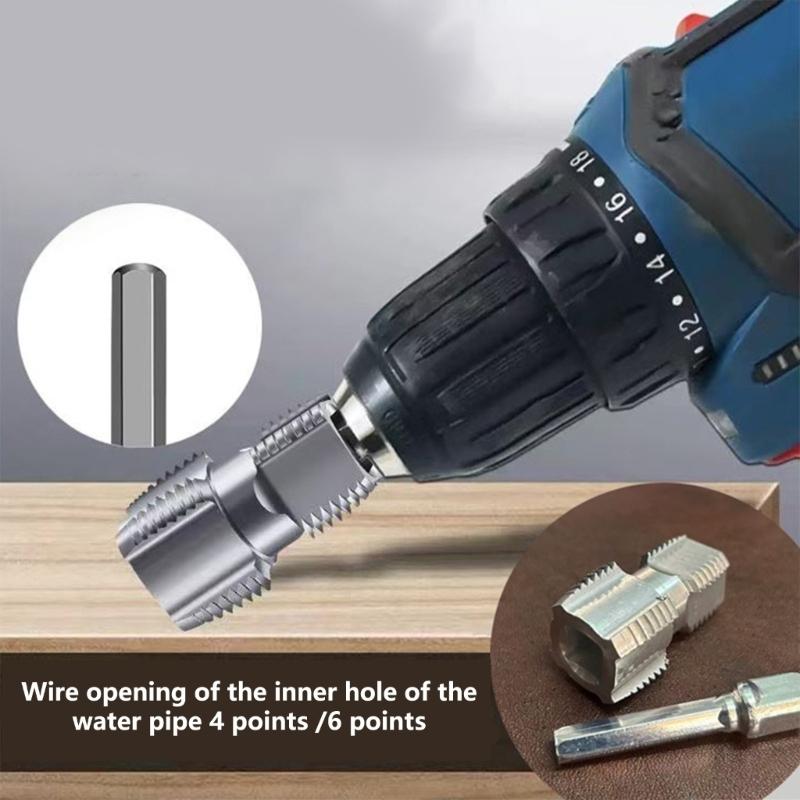 7Pcs PVC Thread Maker Tool for Electric Drill Plastic Pipe Threader PVC Thread Maker Tool 1/2inch 3/4inch for Water Pipe