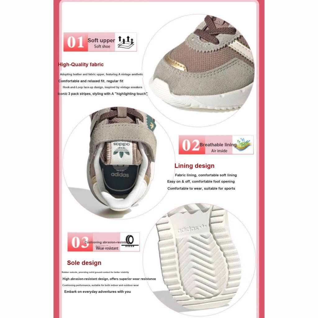 Adidas Originals Retropy F2 Comfortable Versatile Durable Low-Top Walking Shoes Baby Shoes Brown JP7029