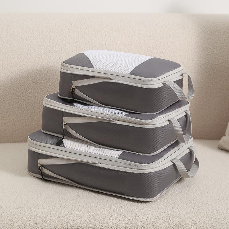 7-Piece Travel Compression Organizer Set for Clothes, Shoes, and Cosmetics