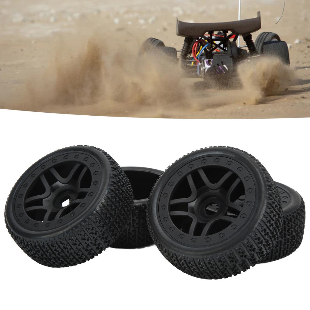 4Pcs RC Car Wheels and Tires Rubber Tires Plastic Hub for 1/7 1/8 1/10 Remote Control Car