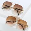 Luxury Pilot Aviator Sunglasses Gold Metal Frame Trends Gradient Lens Cool Retro Shades UV High Fashion Eyewear for Men Women