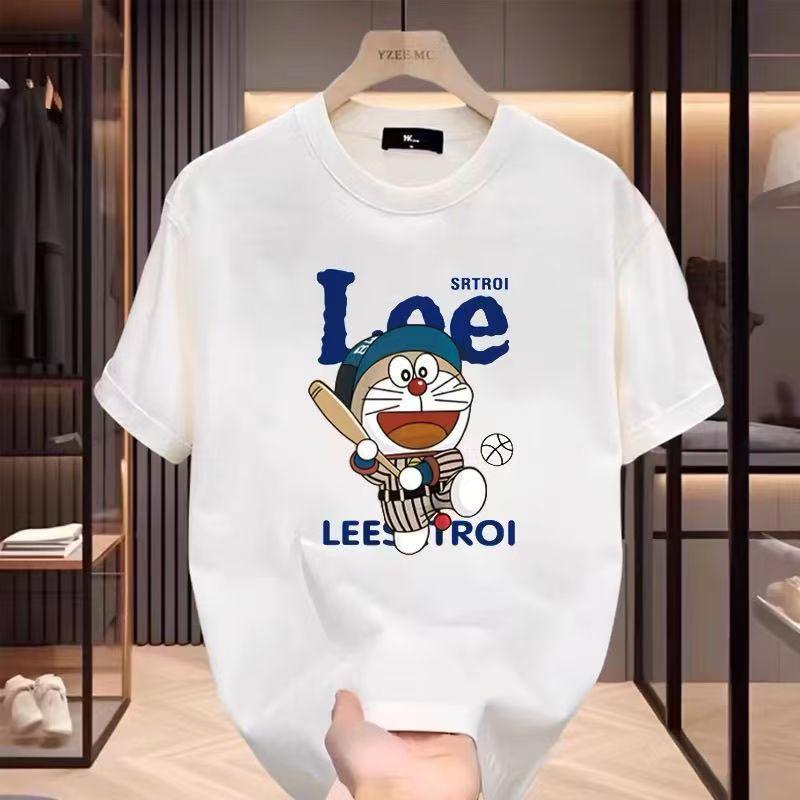 Kurzarm-T-Shirt aus schwerer Baumwolle (230 g) für Herren: Trendy, locker, vielseitig, bedruckter Rundhalsausschnitt für den Sommer