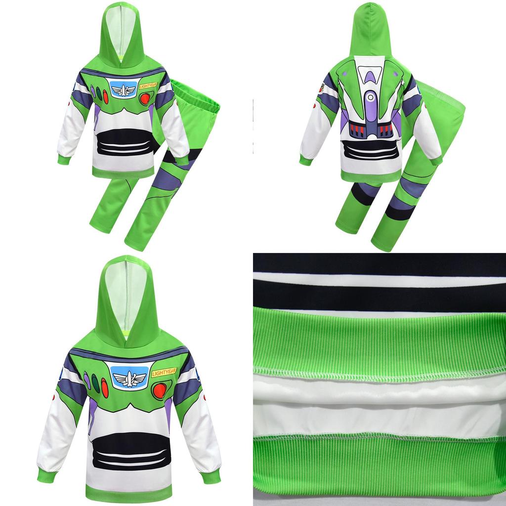 Adorable Toy Story 4 Cosplay Buzz Lightyear 2pcs Set Hoodie Pants Halloween Costume