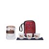 Suet Jade White Porcelain Portable Outdoor Travel Kung Fu Tea Set Make Tea One Pot Four Cups Set