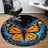 1pc Butterfly Night Office Round Area Rug, Indoor Mat Suitable ForOffice, Under Office Chairs Bedroom Living Room Home Decor, Room Deco D067