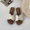 Beige Fashion Popular One-word Flat-bottomed Non-slip Slippers for Women's Summer Wear 2025 New Models with Skirts French Cool Slippers