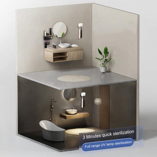 Toothbrush Holder UV Sanitizer Punch-free Wall-mounted Anti-slip USB Rechargeable Travel Home Toothbrush Cleaner Case for All Electric And Manual