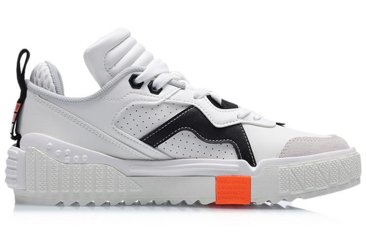 Li Ning 001 Unblock Slip Resistant Abrasion Resistant Low top Skateboard Shoes Women's White AGCQ232-2