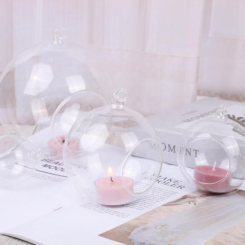Factory Retail in Stock D15cm Cheap Clear Glass Ball Tealight Holder/Ball Tealight Holder/Globe Glass Candle Holder for Home