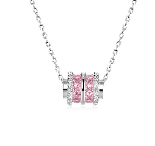 Pink Small Waist Necklace for Women, Ins Niche Design, Sweet and Light , Unique Minimalist Style, Zircon Pendant Collarbone Chain