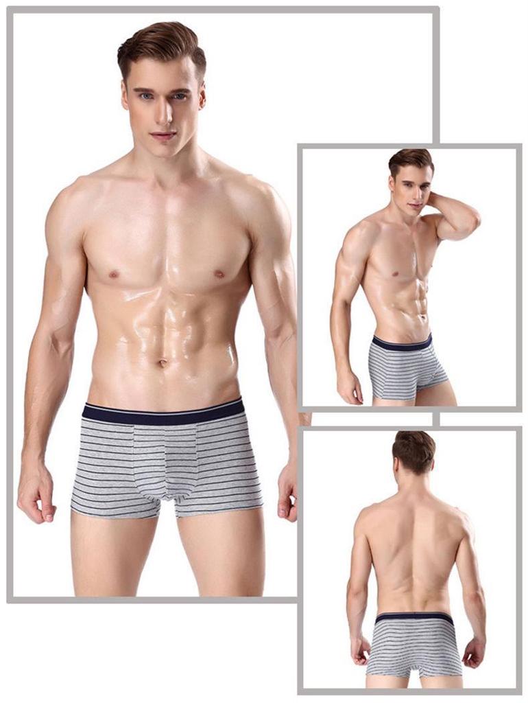 [4er-Pack] Langsha Herren-Boxershorts aus Baumwolle – mittlere Leibhöhe mit Schlitzen