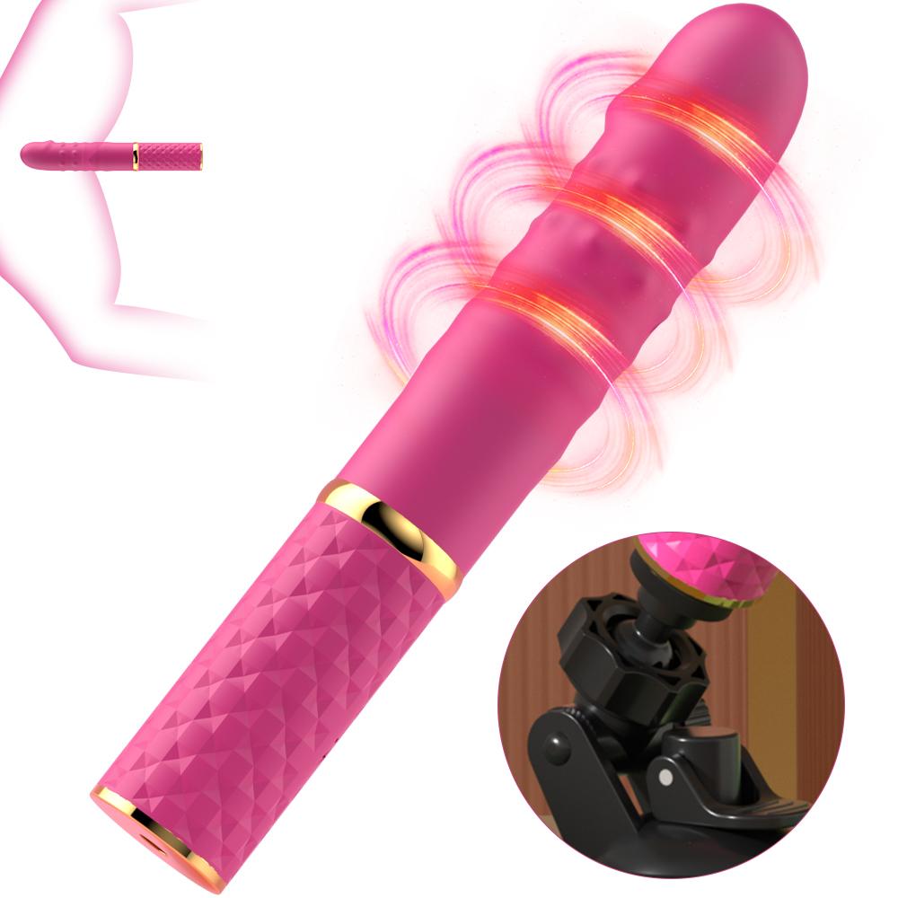 2026 Beginner Automatic Telescopic Dildo Vibrator with Suction Cup G Spot Orgasm Massager Anal Plug Stimulator Sex Toy for Women Portable Masturbator