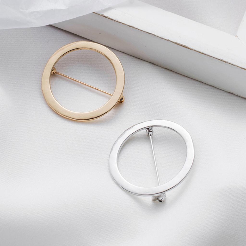 Elegant Safety Cardigan Clasp Round/Heart Shaped Brooch Smooth Alloy Badge Accessory for Women Clothing Accessories