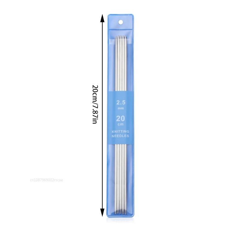 5Pcs/bag Stainless Steel Straight Knitting Needles Metal Crochet Hook DIY Sweater Weave Knitting Tools 2-5mm Sewing Accessories