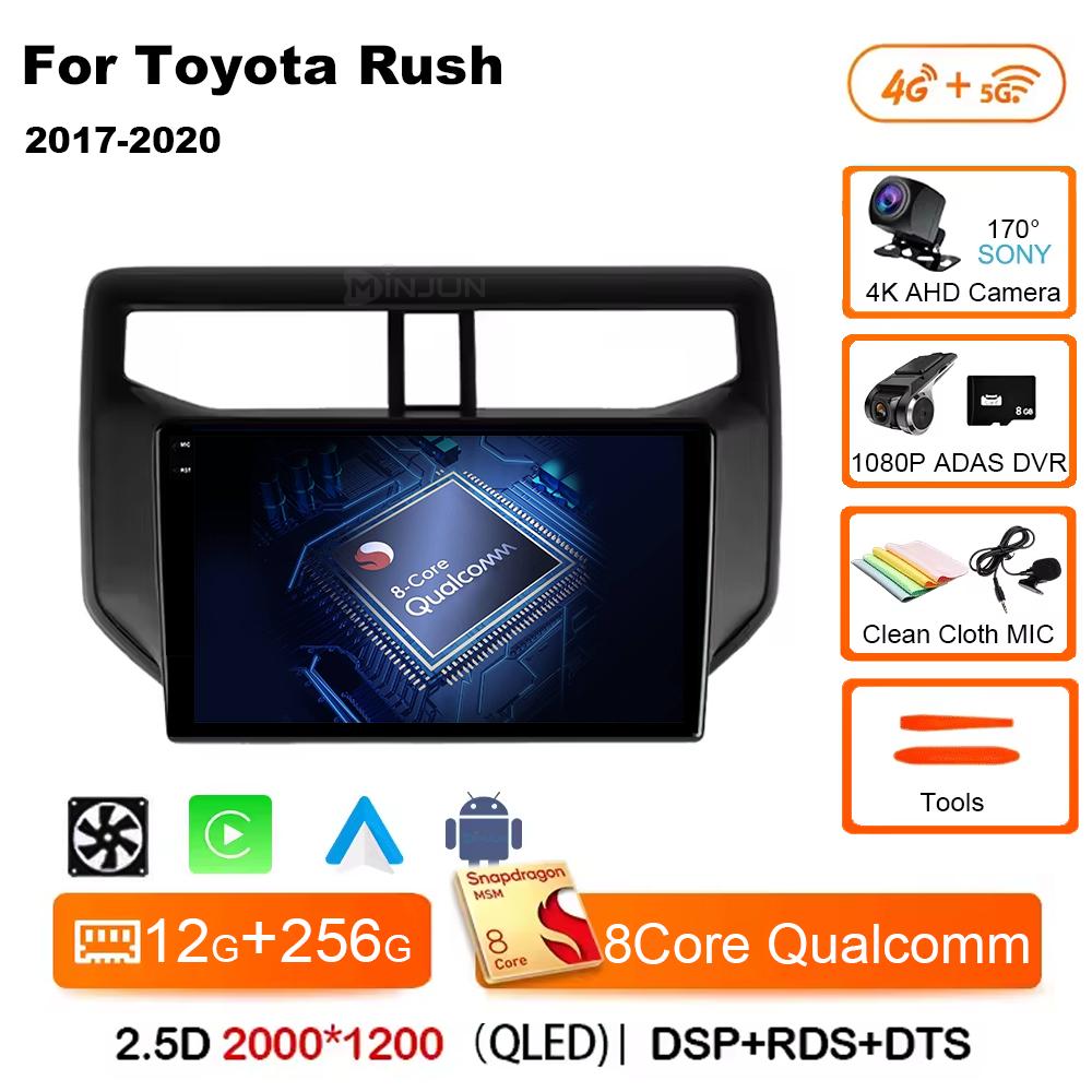 Android14 Car Radio For Toyota Rush Daihatsu Terios 2017 2018 2019 2020 Carplay Auto Player GPS Stereo WIFI+4G 360 Camera BT DSP