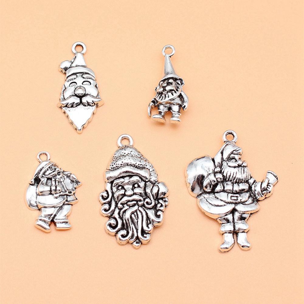 Halloween Theme Charms Silver Color Alloy Pendants For Gothic Holiday Jewelry Making