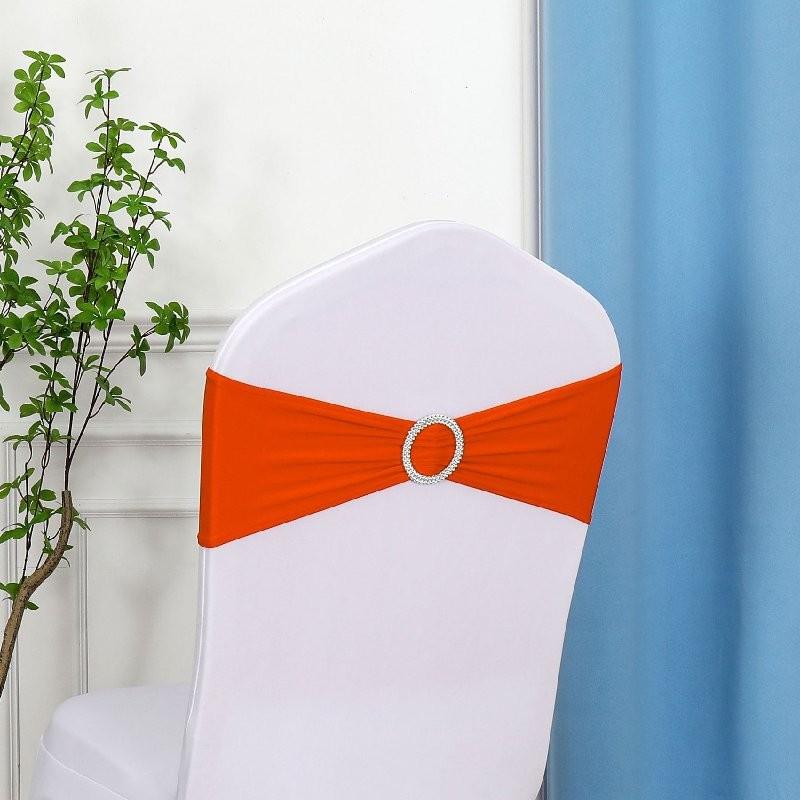 

Свадебное украшение Стул Сиденье Спинка Бант Эластичная лента Пряжка Завязка Однотонный Orange