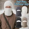 Neck Warmer Full Face Pullover Cap Thickened Ski Knitted Mask Casual Winter Balaclavas Cap  Outdoor