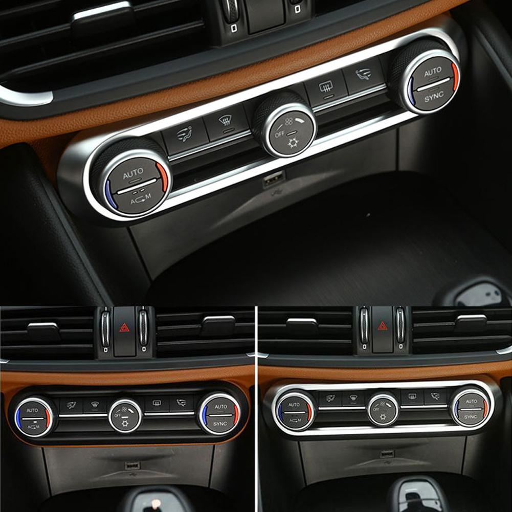 Midtre klimaanlegg justeringsramme trim klistremerker passer for Alfa Romeo giulia 2017