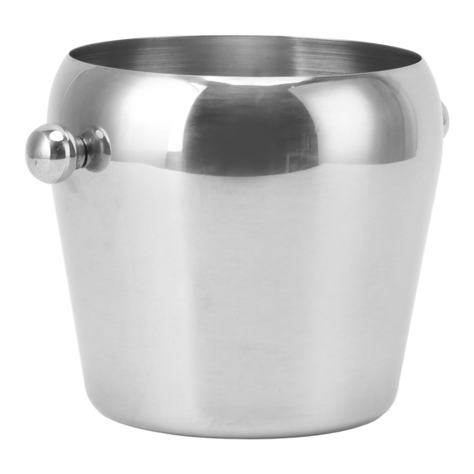 

Stainless Steel Ice Bucket Champagne Ice Bucket Wine Chiller Bucket Beverage Tub with Smooth Handle for Home Bars