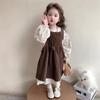 2026 Girls' Spring Floral Spaghetti Strap Two-Piece Princess Dress Set