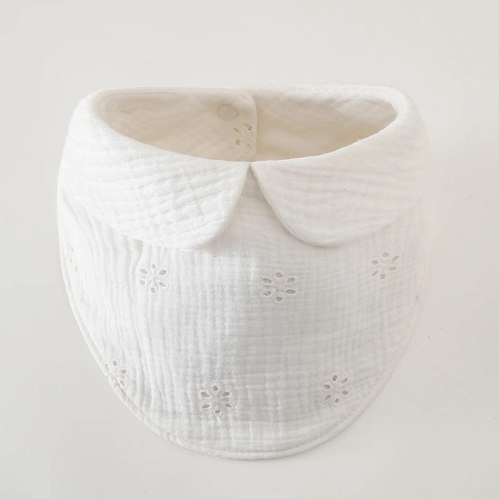 Pure Cotton Solid Six-layer 360 Rotatable Baby Feeding Bibs Toddler Saliva Towel Infant Gauze Baby Bib Feeding Baby Accessories